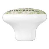 Monogram Name Sage Green Pattern | Keramikknauf (Seitenansicht)