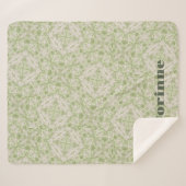 Monogram Name Sage Green Pattern | Sherpadecke (Vorderseite (Horizontal))