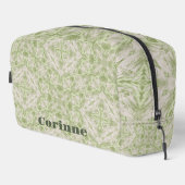Monogram Name Sage Green Pattern | Waschbeutel (Rechte Ecke)