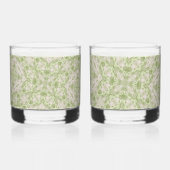 Monogram Name Sage Green Pattern | Whiskyglas (Rückseite)