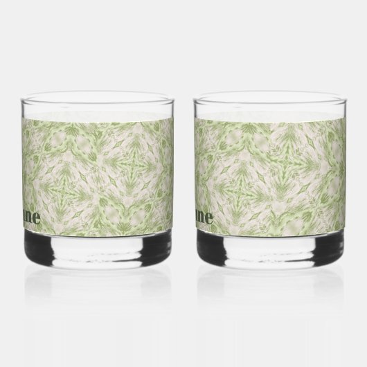 Monogram Name Sage Green Pattern | Whiskyglas (Links)