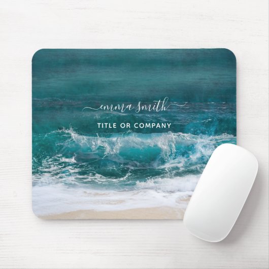 Monogram Name Script Beach Modern Mousepad (Mit Mouse)