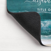 Monogram Name Script Beach Ocean Modern Mouse Pad Mousepad (Ecke)