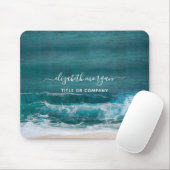 Monogram Name Script Beach Ocean Modern Mouse Pad Mousepad (Mit Mouse)