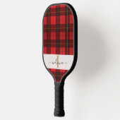 Monogram Name Script Kariert Green Tartan Pickleball Schläger (Links)