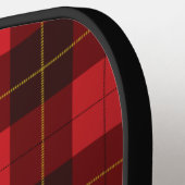 Monogram Name Script Kariert Green Tartan Pickleball Schläger (Linke Seite)
