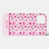 Monogram Name Script Rosa Bläserelegante Trendy Case-Mate iPhone Hülle (Rückseite (Horizontal))