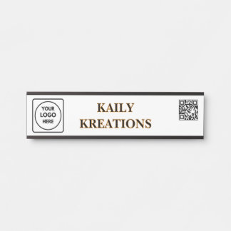 Monogram Name Signature QR Door Sign Türschild