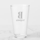 Monogram Name Simple Beer Glas (Rückseite)