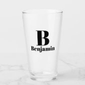 Monogram Name Simple Beer Glas (Vorderseite)