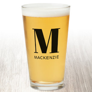 Monogram Name Simple Beer Glas
