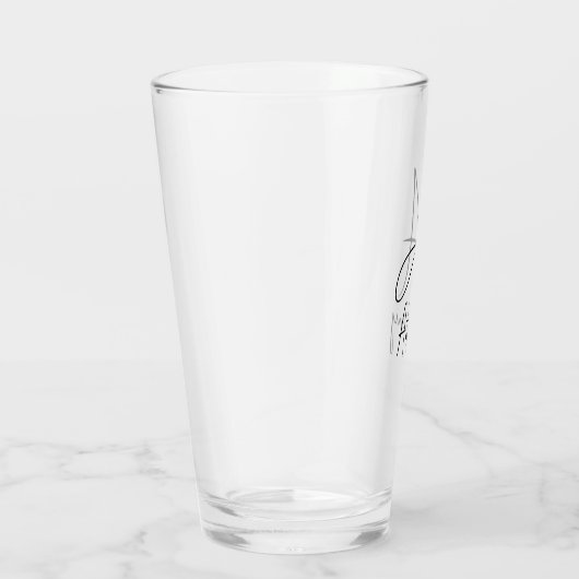 Monogram Name Simple Black Script Beer Glas (Rechts)