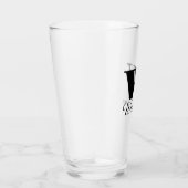 Monogram Name Simple Black Script Beer Glas (Rechts)
