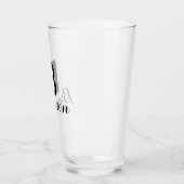 Monogram Name Simple Black Script Beer Glas (Links)