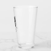 Monogram Name Simple Black Script Beer Glas (Links)