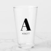 Monogram Name Simple Elegant Glas (Vorderseite)
