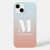 Monogram Name Simple Gradient Personalisiert Case-Mate iPhone Hülle (Rückseite)