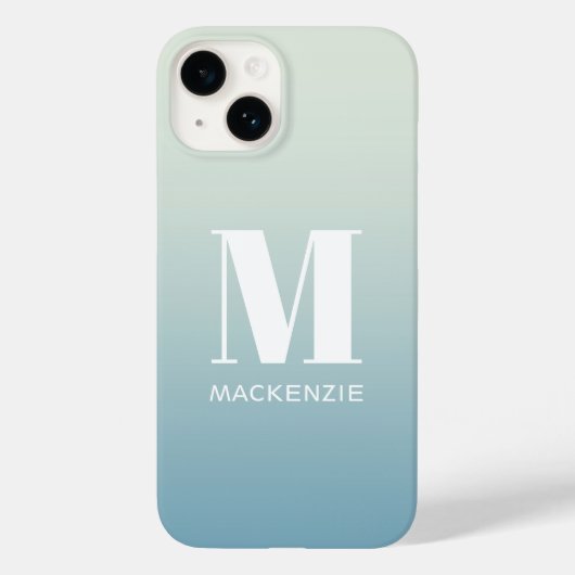 Monogram Name Simple Gradient Personalisiert Case-Mate iPhone Hülle (Rückseite)