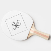 Monogram Name Simple Modern Minimalistisch Grau Bl Tischtennis Schläger (Seitenansicht)