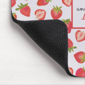 Monogram Name Summer Strawberry Pattern Mousepad (Ecke)