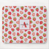 Monogram Name Summer Strawberry Pattern Mousepad (Vorne)