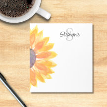 Monogram Name Sunflower