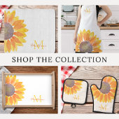Monogram Name Sunflower Schneidebrett