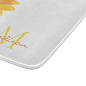 Monogram Name Sunflower Schneidebrett (Ecke)