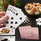 Monogram Name Text Rose Gold Glitzer Playing Cards Spielkarten (In Situ)