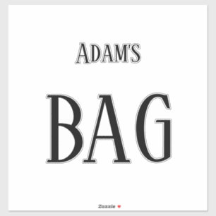 Monogram Name Travel Custom Black Text Bold Trendy Aufkleber