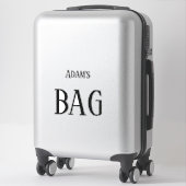 Monogram Name Travel Custom Black Text Bold Trendy Aufkleber (Koffer)