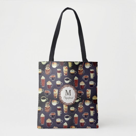 Monogram Name Venti Kaffee Lover Tasche (Vorderseite)