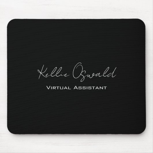 Monogram Name Virtual Assistant Black and White Mousepad (Vorne)