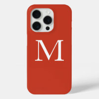 Monogram Name Warm Terra Cotta Orange Custom Color