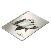 Monogram Name White Birds Cockatoo Green Blätter Notizblock (Linke Seite)