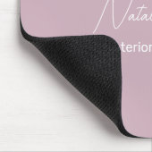 Monogram Name White Pastor Pink Interieur Decorato Mousepad (Ecke)