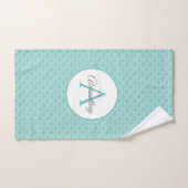 Monogram Name White Sea Muschel Patternhaus Badhandtuch Set (Handtuch)