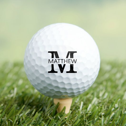 Monogram Name with Initial Golfball