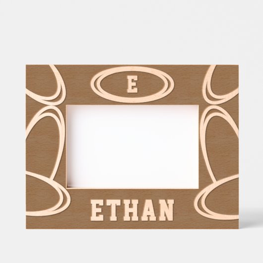 Monogram Name Wood hinzufügen Geätzte Rahmen (Vorderseite)