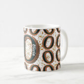 Monogram Name Yellow Green Gepunktet Whimsical Kaffeetasse (VorderseiteRechts)