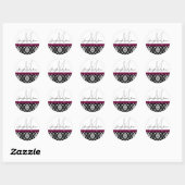 Monogram & Names Damask Wine Wedding Sticker (Blatt)