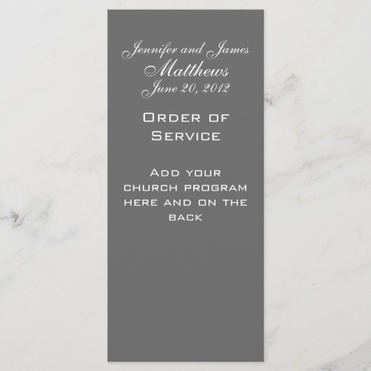 Monogram Names Date Wedding Service Church Program Programm (Vorderseite)