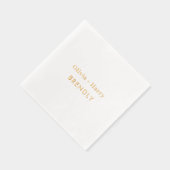 Monogram Names Elegant Minimalistisch Gold Servietten Mit Folie (Rechts)