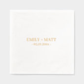 Monogram Names Elegant Wedding Gold Servietten Mit Folie (Vorderseite)