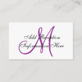 Monogram & Names Lila Wedding Reception Card Begleitkarte (Rückseite)