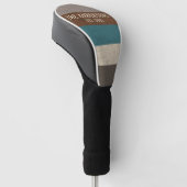 Monogram NameVintage Retro stripe Golf Headcover (angewinkelt)