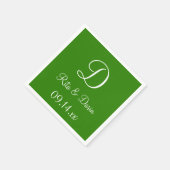 Monogram Napier Green Dauerhafte Farbkoordination Serviette (Ecke)