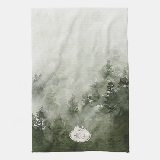 Monogram Nature Stamp | Custom Name Geschirrtuch (Vertikal)