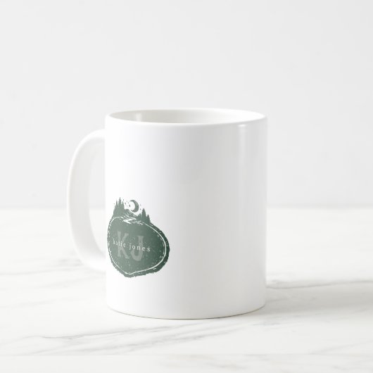 Monogram Nature Stamp | Custom Name Kaffeetasse (Vorderseite Links)