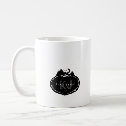 Monogram Nature Stamp | Custom Name Kaffeetasse (Links)